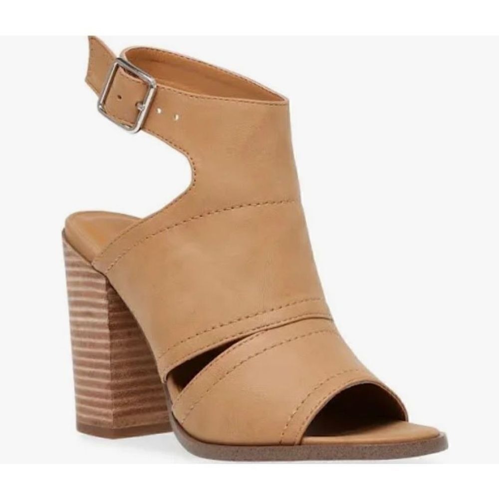 Dolce Vita Sandals Womens Size 8 Tan Brista Open Toe Block‎ Heel Slingback